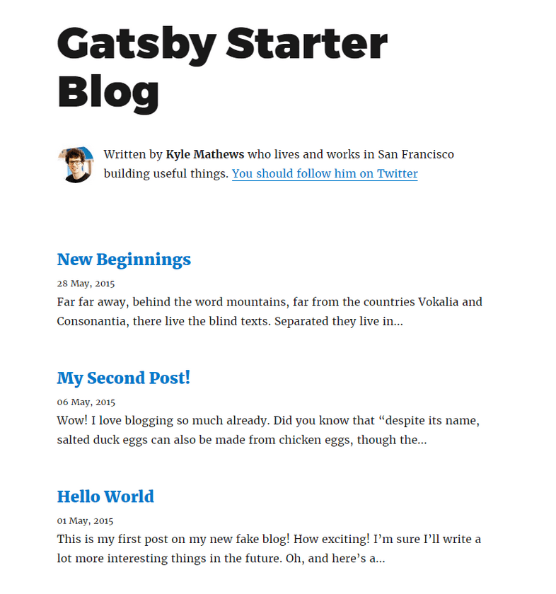 Gatsby blog starter